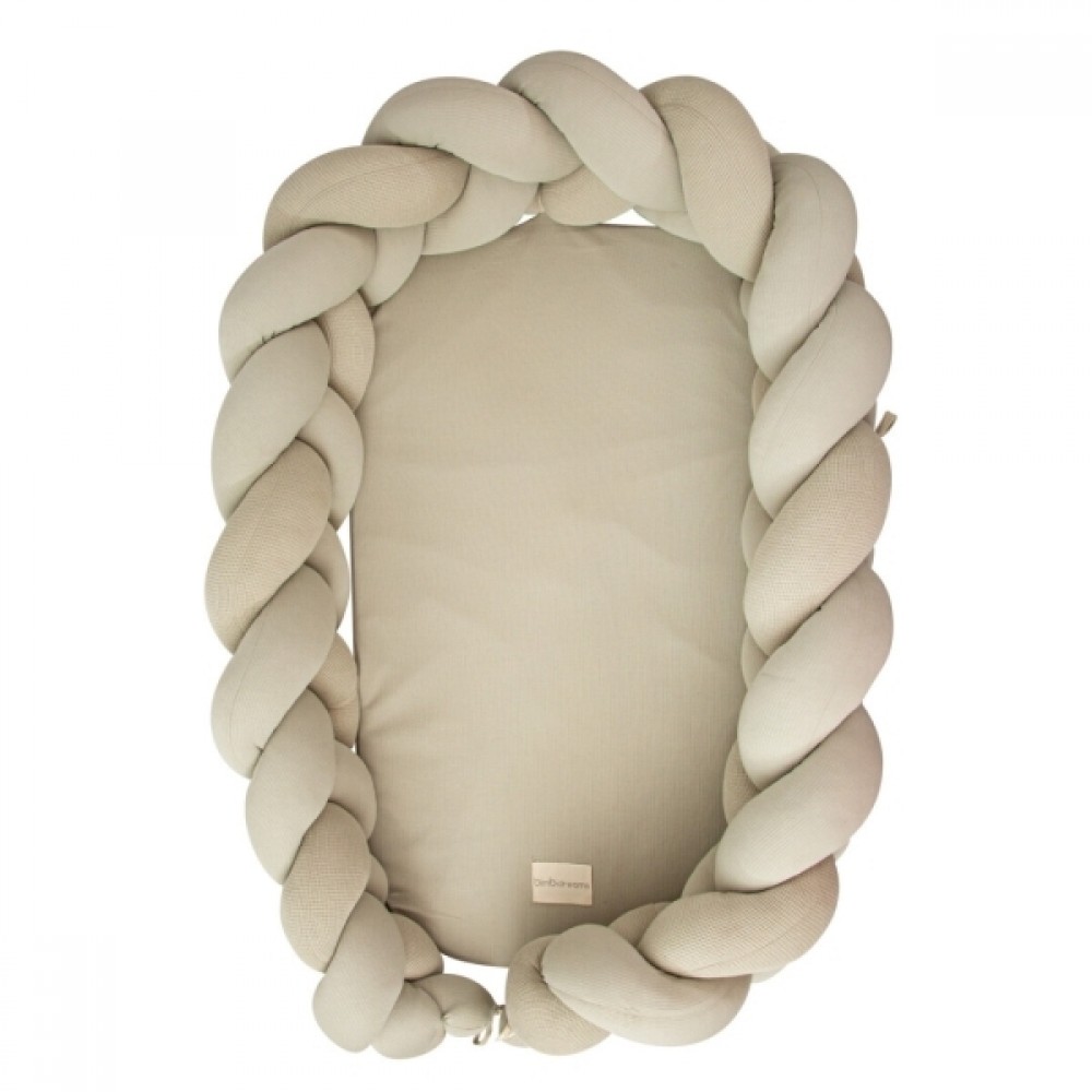 Bimbidreams Βρεφική Φωλιά Ύπνου Πλεξούδα με Memory Foam "Olive" 85x62 εκ. ( 733TEX06)