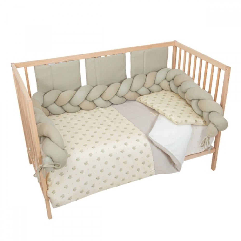 Bimbidreams Βρεφική Φωλιά Ύπνου Πλεξούδα με Memory Foam "Olive" 85x62 εκ. ( 733TEX06)