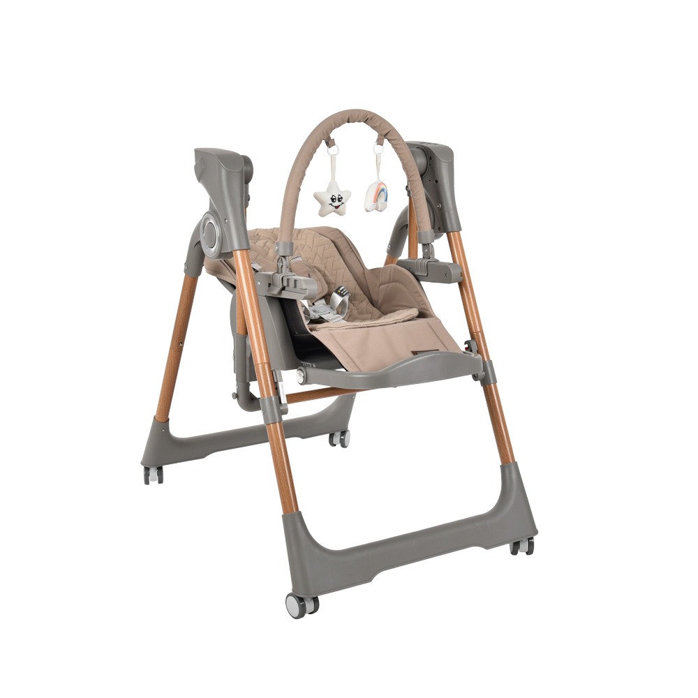 Bebestars Καρέκλακι  Φαγητού-Κούνια Ηλεκτρικό Serenna 2 in 1 Natural Beige (871-182)