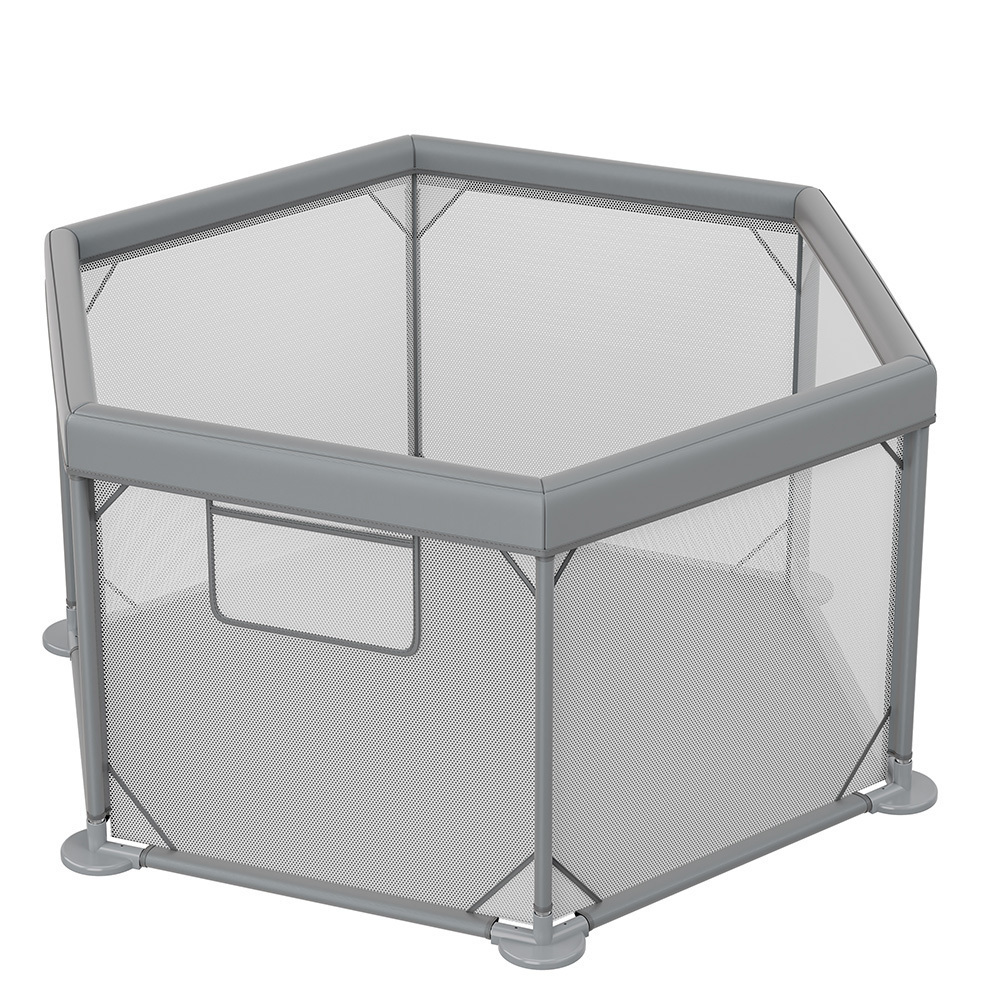 BebeStars Πάρκο Πολύγωνο με Στρώμα  Neestilo Γκρι (889-100)