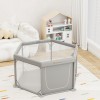 BebeStars Πάρκο Πολύγωνο με Στρώμα  Neestilo Γκρι (889-100)