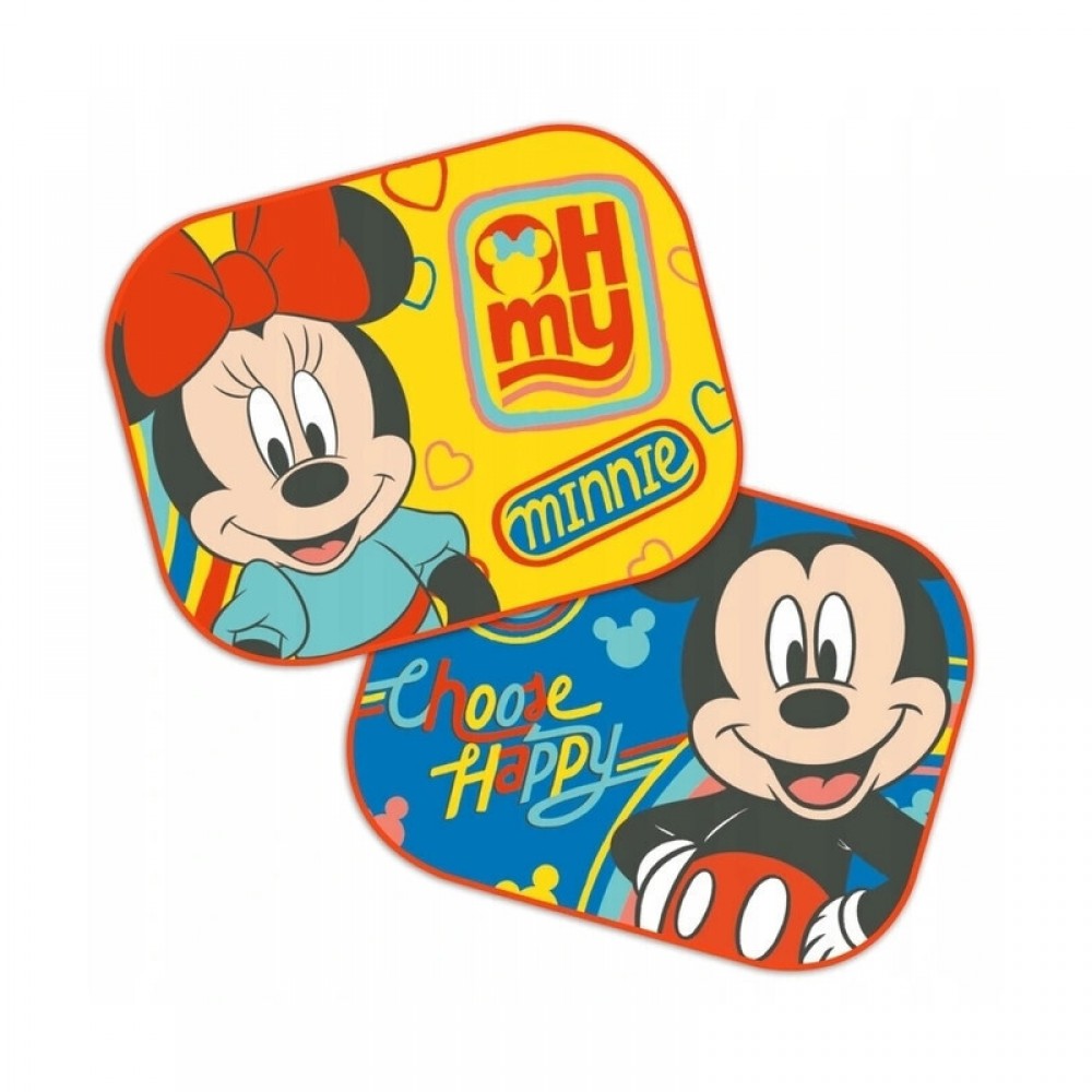Πλαϊνά Σκίαστρα Αυτοκινήτου με Βεντούζα Mickey 44x35εκ. 2τμχ (9331)