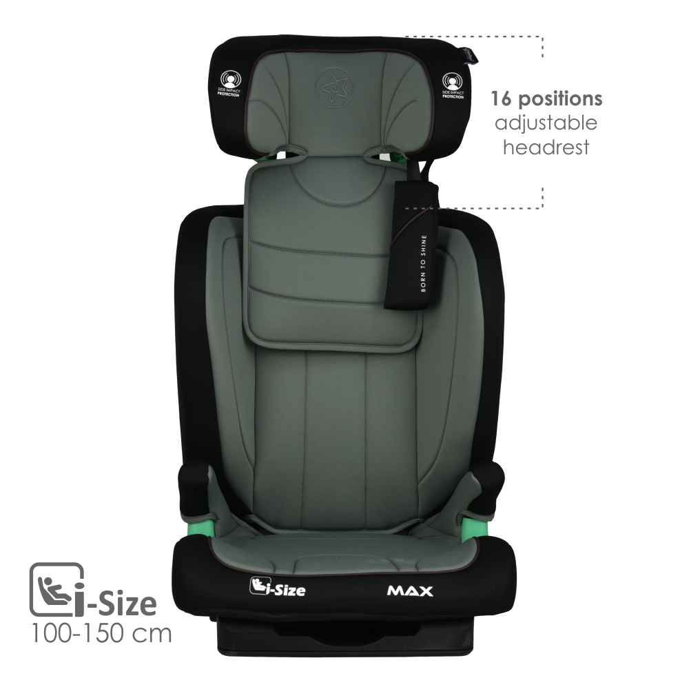 Bebestars Κάθισμα Αυτοκινήτου 100-150cm Max Isofix i-Size Olive (936-176)