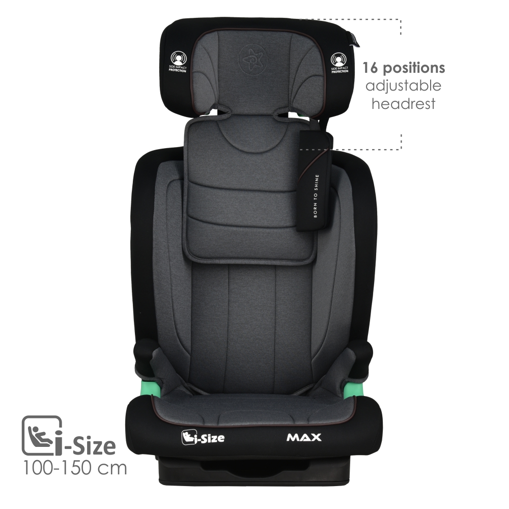 Bebestars Κάθισμα Αυτοκινήτου 100-150cm Max Isofix i-Size Grey (936-186)