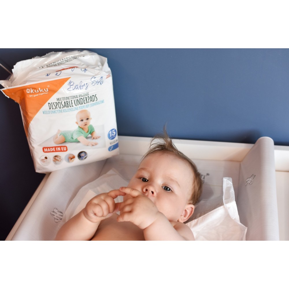 Akuku Πολυχρηστικά σελτεδάκια μιας χρήσης (15 τεμάχια), 40 x 60cm (A0500)