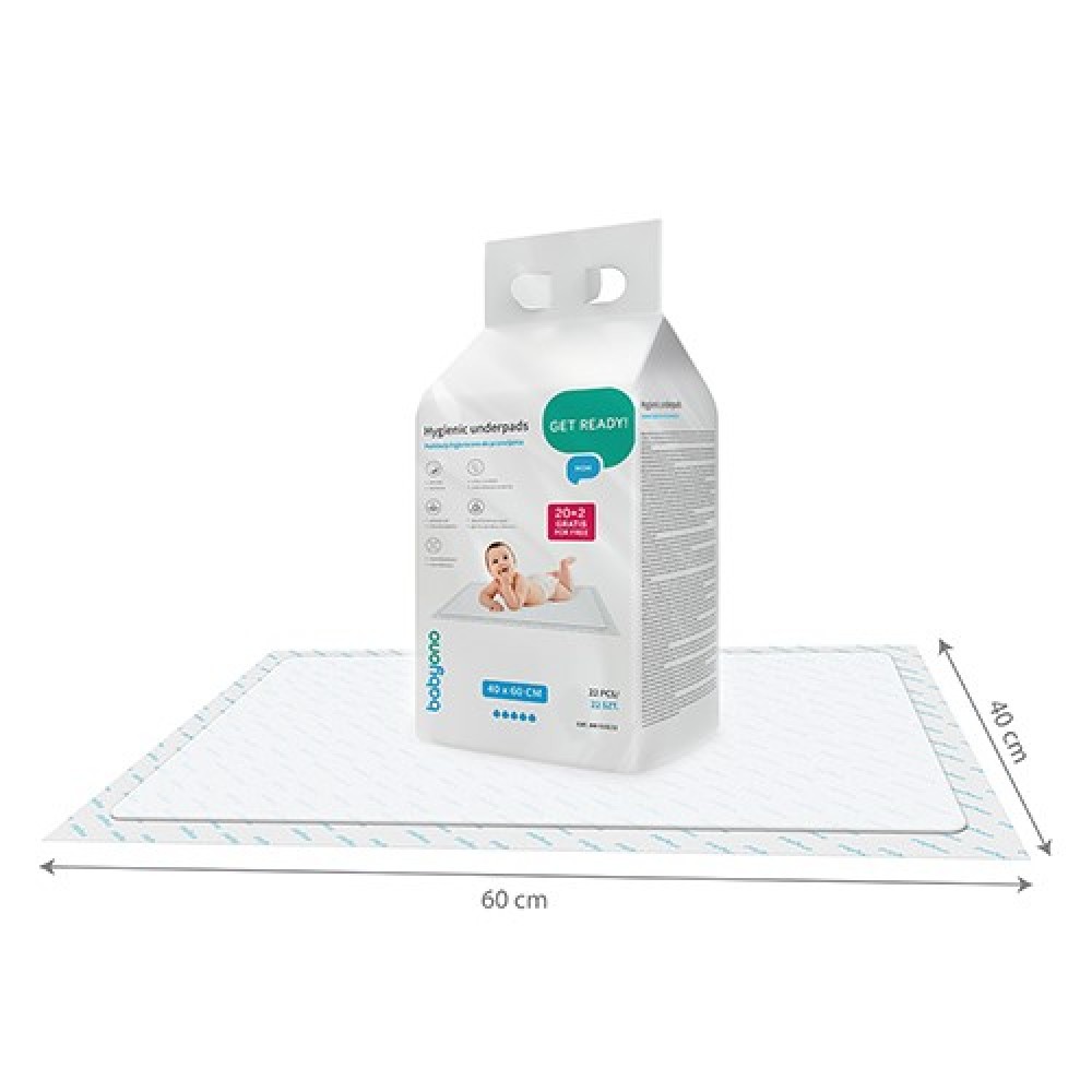 BabyOno: Πολυχρηστικό σελτεδάκι μιας χρήσης 40*60 εκ - 20 τεμάχια + 2 δώρο (BN513/22)