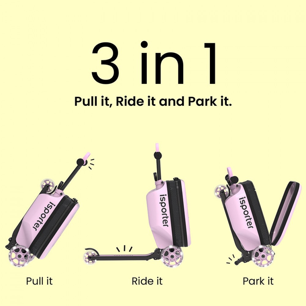 Abo Παιδικό πατίνι με αποσκευή iSporter Ροζ (K3 -pink)