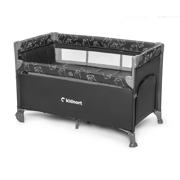 Kidnort Παρκοκρέβατο Naste Dark Grey (KNLOZ000008)  Kidnort Παρκοκρέβατο Naste Dark Grey (KNLOZ000008)