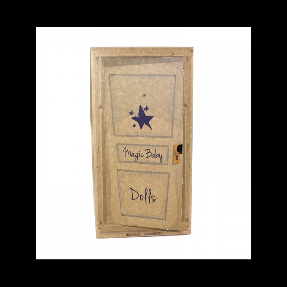 Magic baby Παιδική κούκλα μωρό "Alicia με λευκό φόρεμα και μεγάλο ροζ φιόγκο"-45εκ. (MB46720)