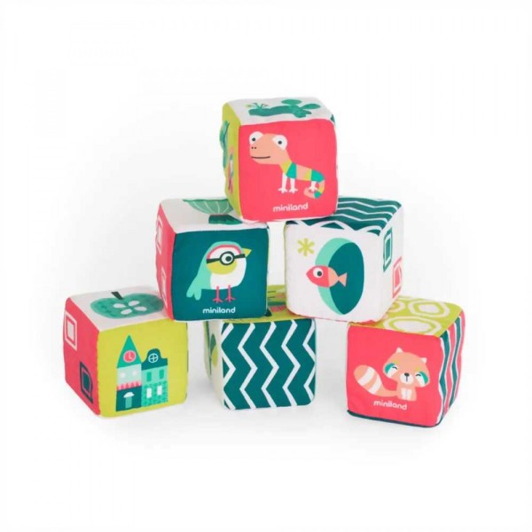 Miniland Σετ Μαλακοί Κύβοι - Κουδουνίστρα (ME97320)