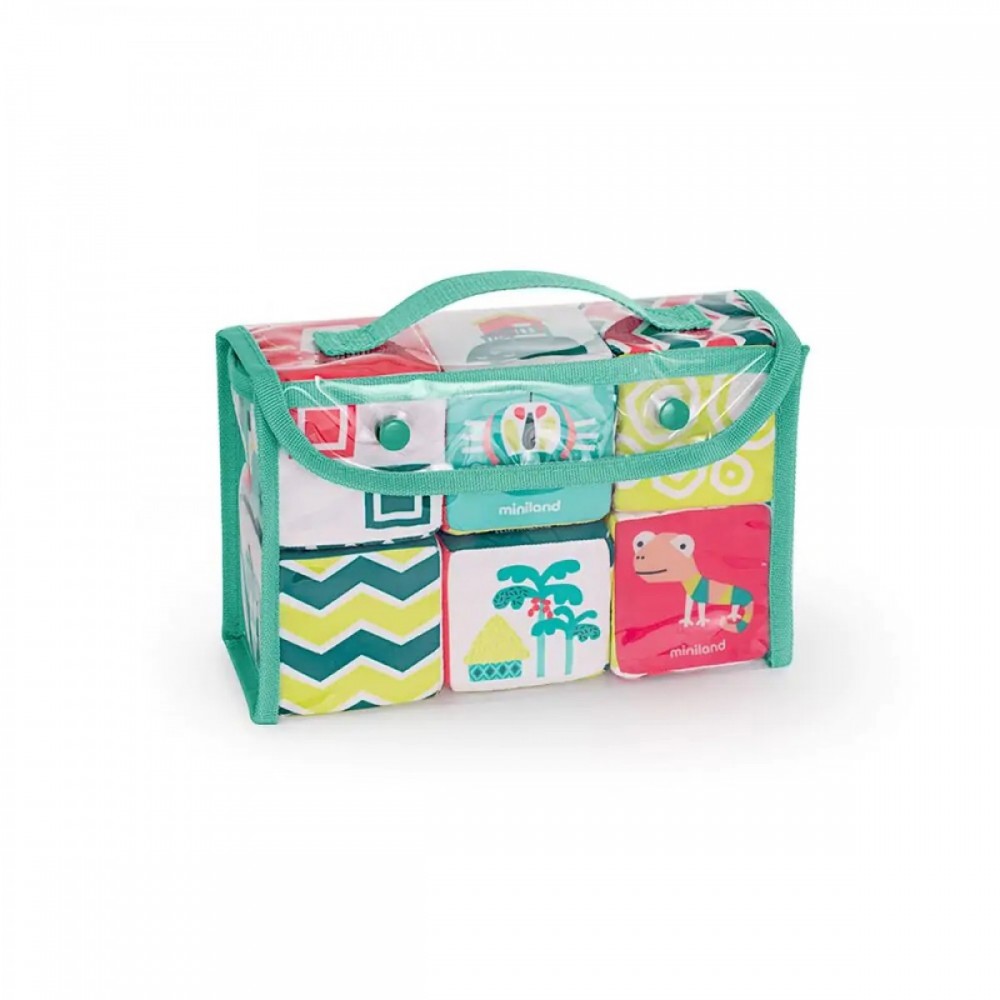 Miniland Σετ Μαλακοί Κύβοι - Κουδουνίστρα (ME97320)