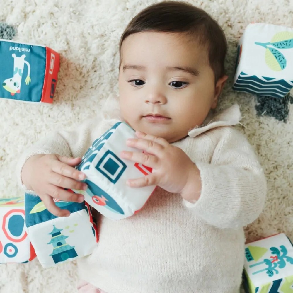 Miniland Σετ Μαλακοί Κύβοι - Κουδουνίστρα (ME97320)