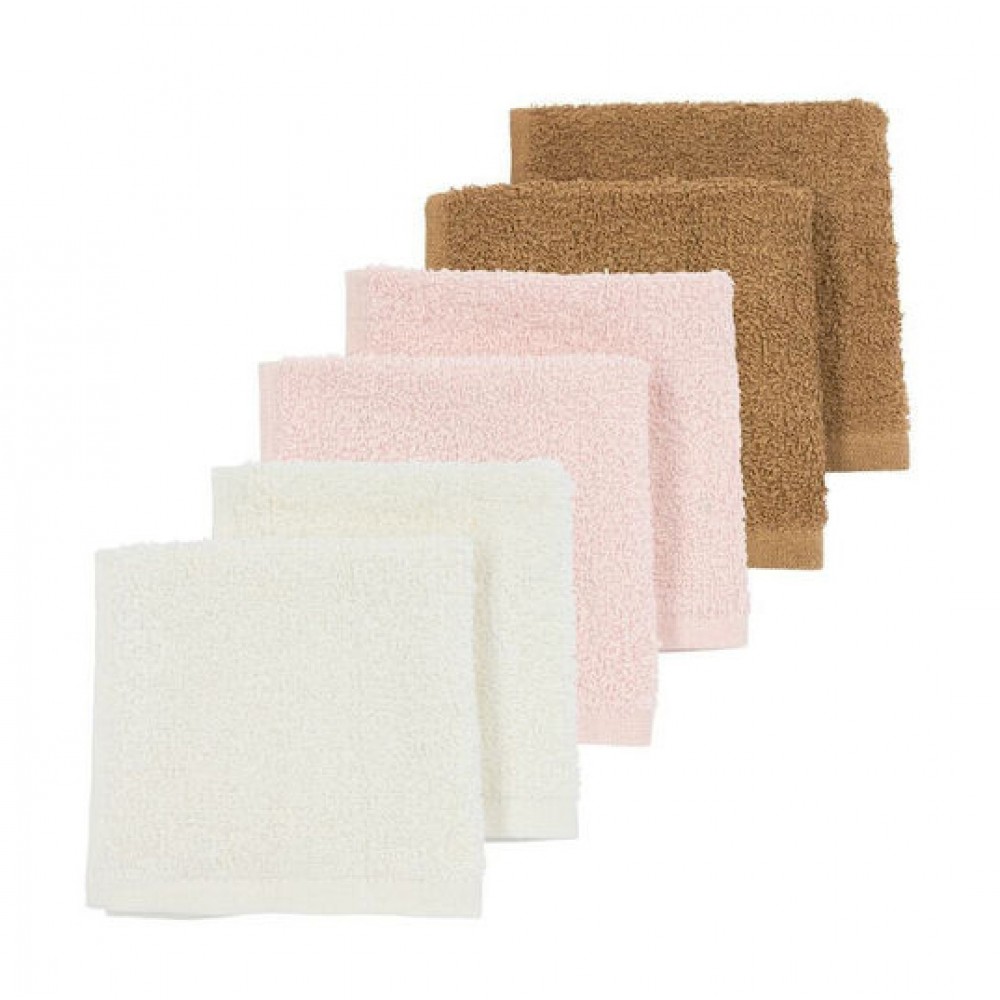 Meyco Πετσετάκια Λαβέτες Πακέτο των 6 offwhite/soft pink/toffee (30x30cm)  (MEY-611681)