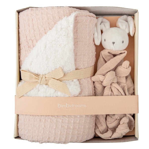 Bimbidreams Σετ Δώρου Κουβέρτα Αγκαλιάς Bamboo με Πλεκτό Κουνελάκι Ροζ 75x90εκ. (MWD000RE) Bimbidreams Σετ Δώρου Κουβέρτα Αγκαλιάς Bamboo με Πλεκτό Κουνελάκι Ροζ 75x90εκ. (MWD000RE)