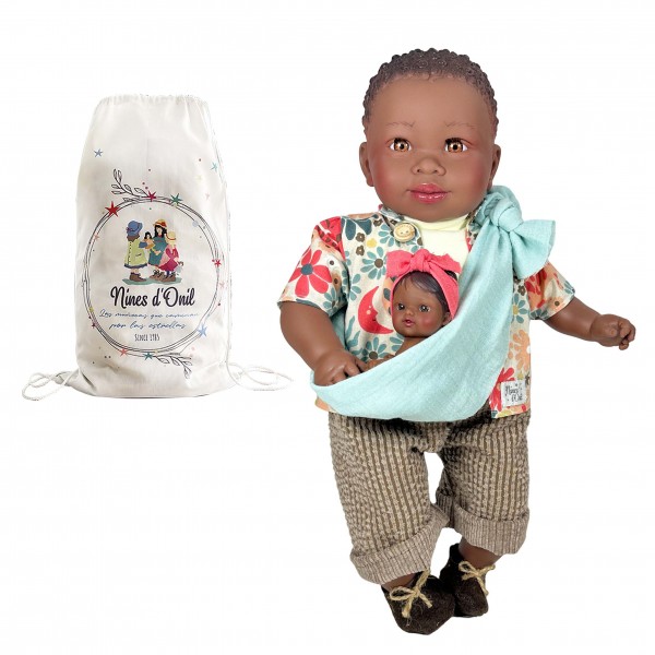 Nines D'Onil: Amir με μωρό και γαλάζιο μάρσιπο-45εκ. (NDO-6410)