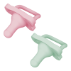 Πιπίλα HappyPaci όλο σιλικόνη ροζ/πράσινη 2τεμ (PS12007)