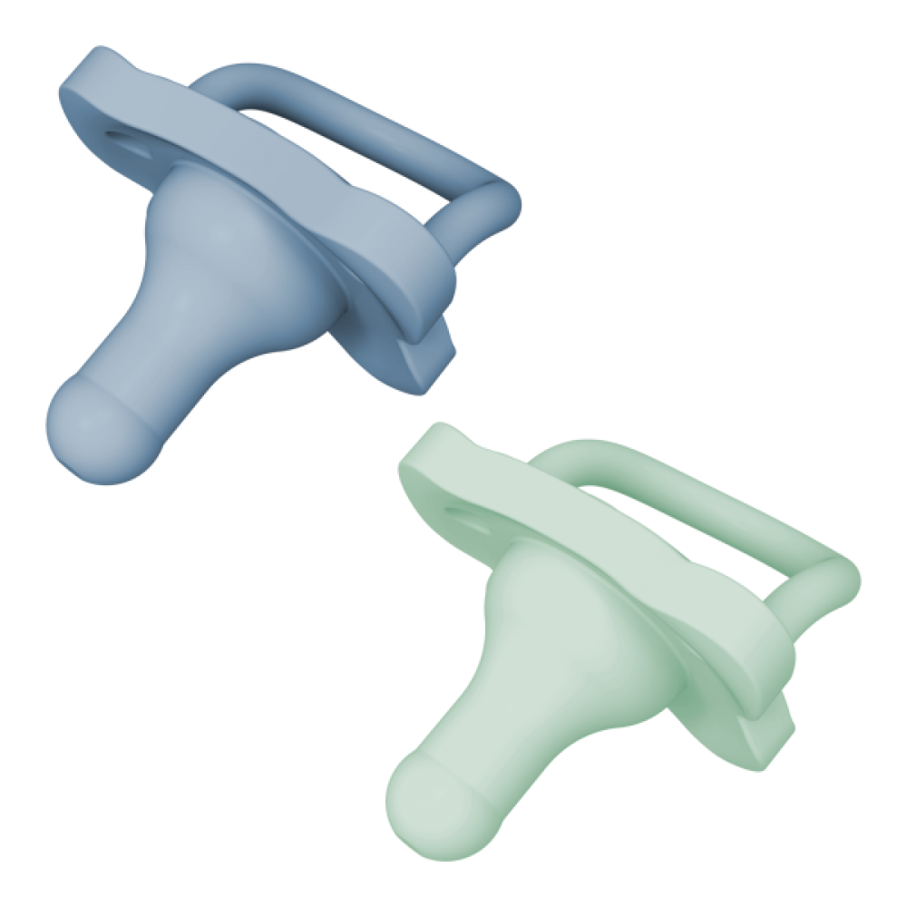 Πιπίλα HappyPaci όλο σιλικόνη σιέλ/πράσινη 2τεμ (PS12008)