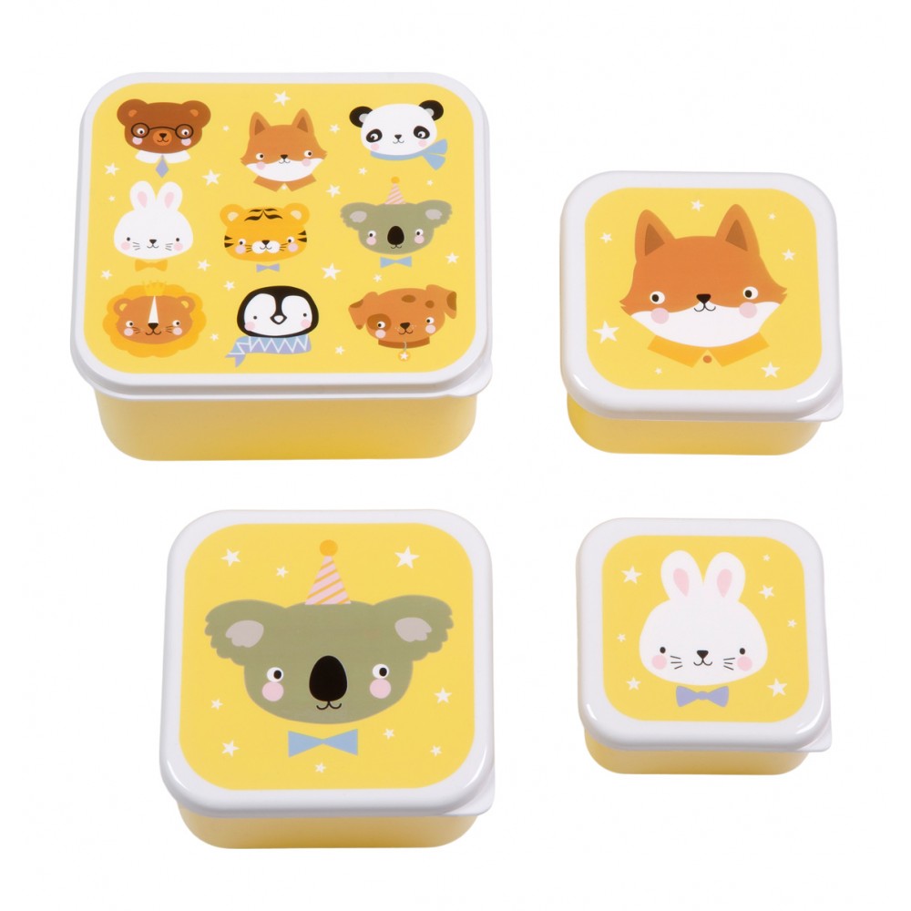 A little lovely company Σετ 4 δοχεία φαγητού Lunch & Snack Box Animal Friends (SBSEAF81)