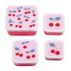 A little lovely company Σετ 4 δοχεία φαγητού Lunch & Snack Box Cherries (SBSECH82)