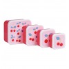 A little lovely company Σετ 4 δοχεία φαγητού Lunch & Snack Box Cherries (SBSECH82)