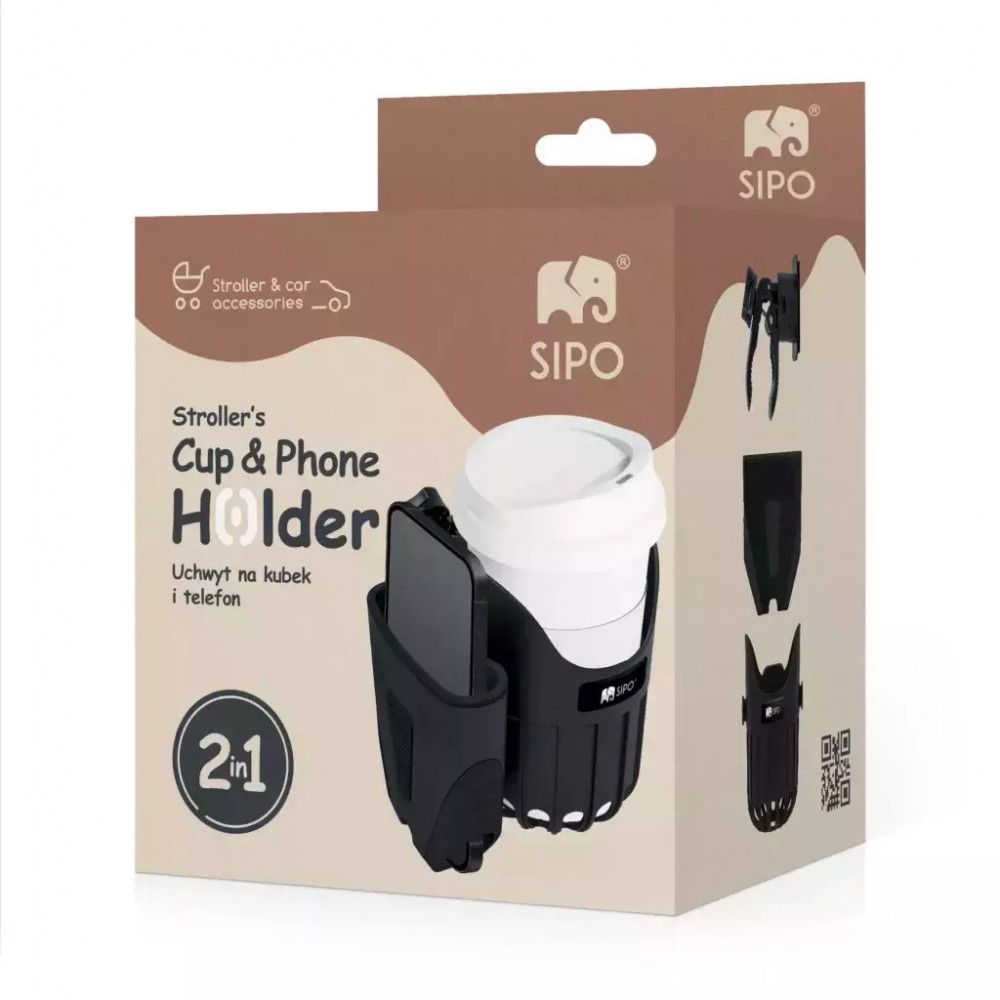 Sipo 2 in 1 Ποτηροθήκη Καροτσιού Με Θήκη Κινητού (SIP-SCA-03)