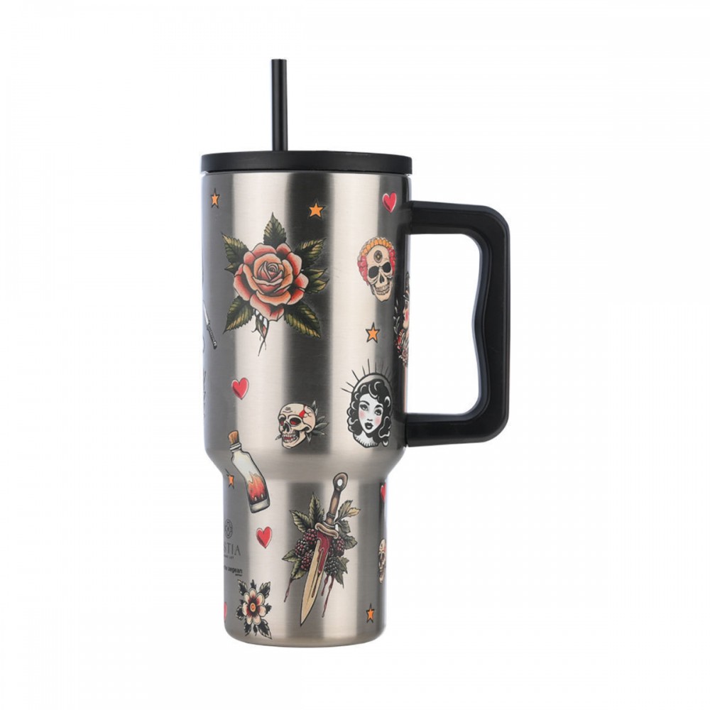 Estia θερμός Straw Tumbler XL Save The Aegean 900ml Old School (01-32050) Estia θερμός Straw Tumbler XL Save The Aegean 900ml Old School (01-32050)