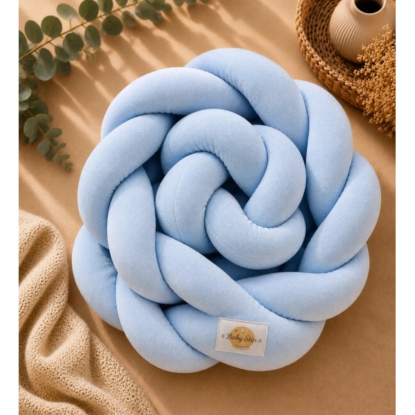 Baby Star  Πάντα Πλεξούδα Κρεβατιού Βελουτέ Σιελ 19x200cm (Δ064.Σ.XL)