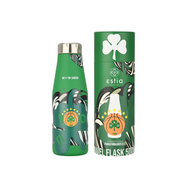 Estia Panathinaikos B.C. Edition Μπουκάλι Θερμός Travel Flask We The Greens 500ml (00-27186) Estia Panathinaikos B.C. Edition Μπουκάλι Θερμός Travel Flask We The Greens 500ml (00-27186)