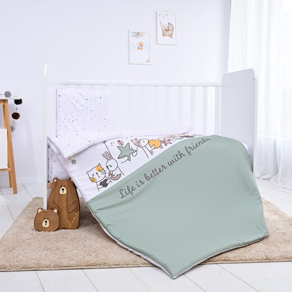 Lorelli Σετ Προίκα Μωρού Cosy 3 τμχ Ranforce Happy Friends Mint (10420016401) Lorelli Σετ Προίκα Μωρού Cosy 3 τμχ Ranforce Happy Friends Mint (10420016401)
