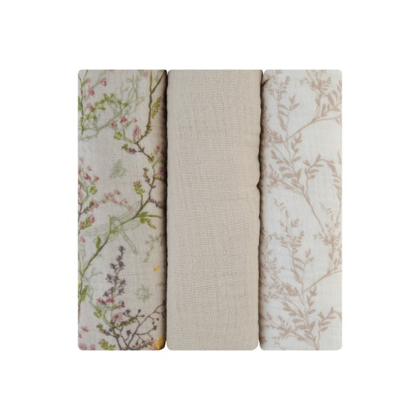 Kikkaboo Πάνες Αγκαλιάς από μουσελίνα set 3 pcs 75x75 cm Secret Garden Beige (31103010107) Kikkaboo Πάνες Αγκαλιάς από μουσελίνα set 3 pcs 75x75 cm Secret Garden Beige (31103010107)