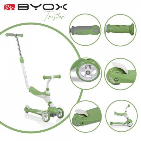 Byox Scooter με Λαβή γονέα Tristar Green (3800146225452)
