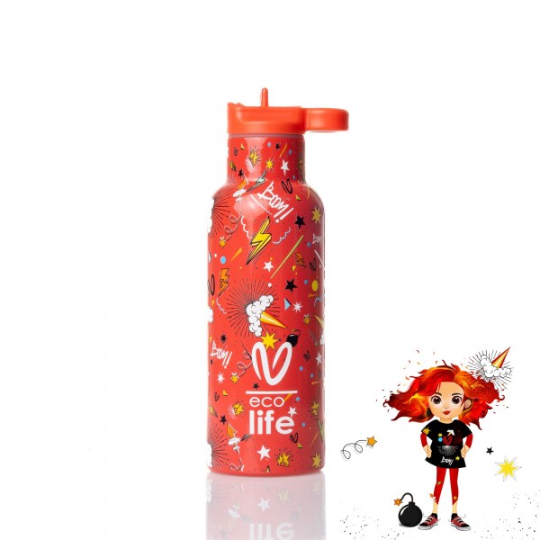 Eco Life Θερμός από ανοξείδωτο ατσάλι Spitha 500ml (33-BO-2326) Eco Life Θερμός από ανοξείδωτο ατσάλι Spitha 500ml (33-BO-2326)