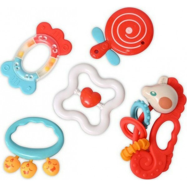 Lorelli Σετ Μασητικά & Κουδουνίστρες Rattle - Teether 5τμχ (1021075) Lorelli Σετ Μασητικά & Κουδουνίστρες Rattle - Teether 5τμχ (1021075)