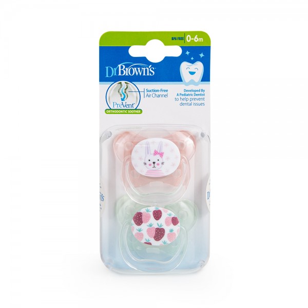 Dr. Brown's PreVent Ορθοδοντική Σιλικόνης 0-6m 2τμχ Ροζ New (PV12302) Dr. Brown's PreVent Ορθοδοντική Σιλικόνης 0-6m 2τμχ Ροζ New (PV12302)