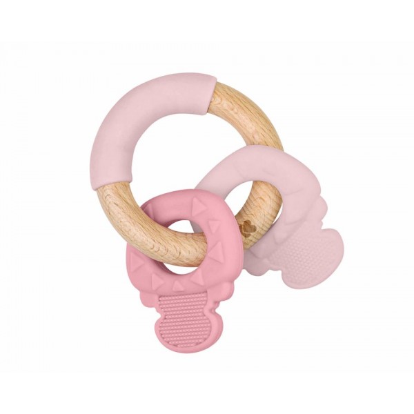 Kikka Boo Μασητικό Σιλικόνης και Ξύλο Keys Pink (31303020052) Kikka Boo Μασητικό Σιλικόνης και Ξύλο Keys Pink (31303020052)