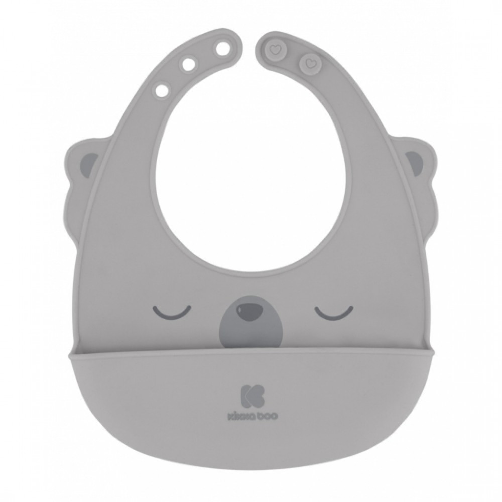 Kikkaboo Σαλιάρα από Σιλικόνη  Grey (31303030037)