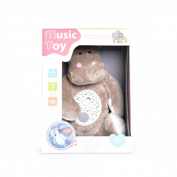 Moni Λούτρινο Hippo  με Φώτα και Μελωδίες Beige (K999-312) Moni Λούτρινο Hippo  με Φώτα και Μελωδίες Beige (K999-312)