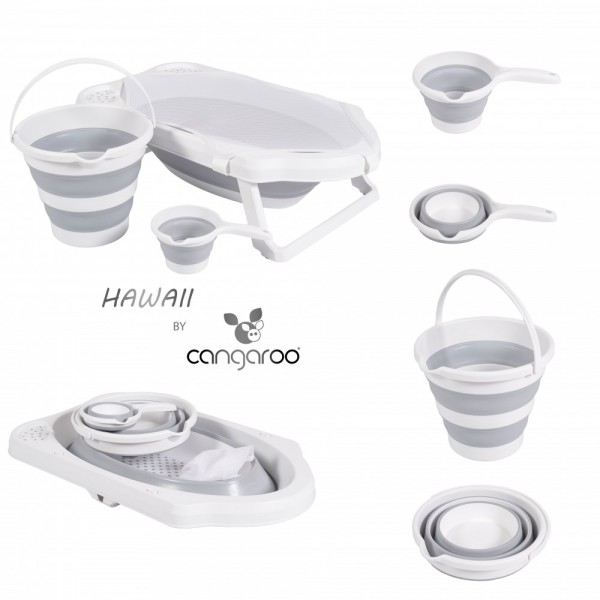 Cangaroo Πτυσσόμενο Σετ Μπάνιου Hawaii Grey (3800146268800)  Cangaroo Πτυσσόμενο Σετ Μπάνιου Hawaii Grey (3800146268800)