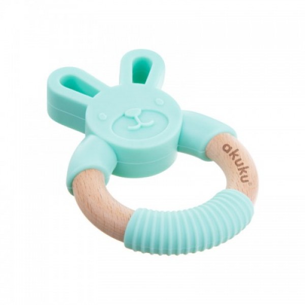 Akuku Mασητικό Kουνελάκι Silicone/Wooden (A0137) Akuku Mασητικό Kουνελάκι Silicone/Wooden (A0137)