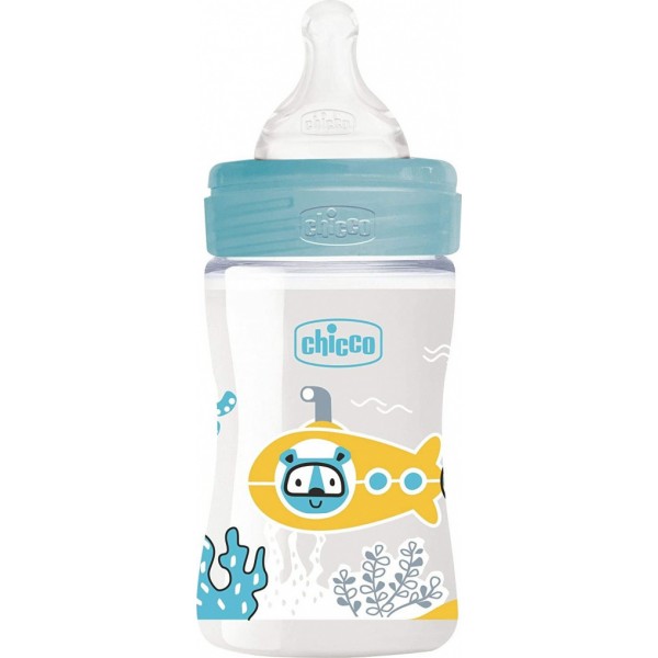 Chicco Well Being, Πλαστικό Μπιμπερό Θηλή Σιλικόνης 0m+ Σιελ 150ml (A60-28611-20) Chicco Well Being, Πλαστικό Μπιμπερό Θηλή Σιλικόνης 0m+ Σιελ 150ml (A60-28611-20)