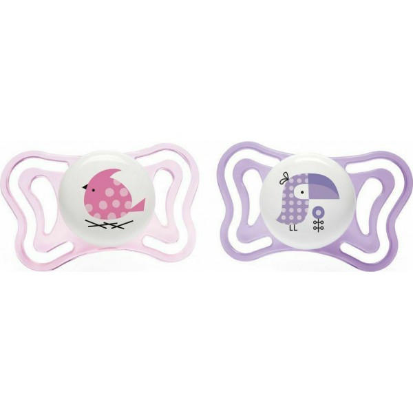 Chicco PhysioForma Light Σιλικόνης Pink/Purple Birds 2-6m 2τμχ (C10-71031-11) Chicco PhysioForma Light Σιλικόνης Pink/Purple Birds 2-6m 2τμχ (C10-71031-11)