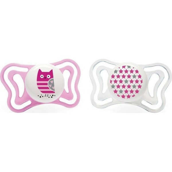 Chicco PhysioForma Light Σιλικόνης Pink/White Owl/Stars 6-16m 2τμχ (C20-71033-11) Chicco PhysioForma Light Σιλικόνης Pink/White Owl/Stars 6-16m 2τμχ (C20-71033-11)