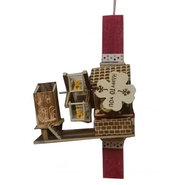 Χειροποίητη Αρωματική Λαμπάδα Με Ξύλινη Μουσική Ρόδα σε κόκκινο χρώμα (2022017) Χειροποίητη Αρωματική Λαμπάδα Με Ξύλινη Μουσική Ρόδα σε κόκκινο χρώμα (2022017)