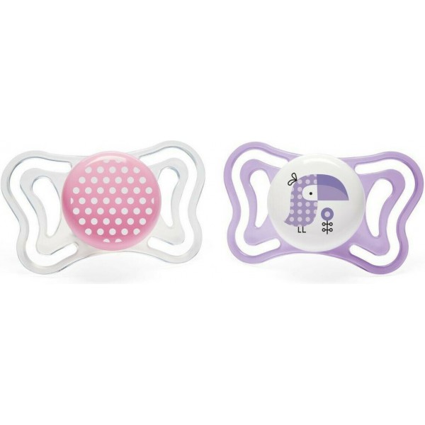 Chicco PhysioForma Light Σιλικόνης Pink/Purple Birds 2-6m 2τμχ (C10-71031-11) Chicco PhysioForma Light Σιλικόνης Pink/Purple Birds 2-6m 2τμχ (C10-71031-11)