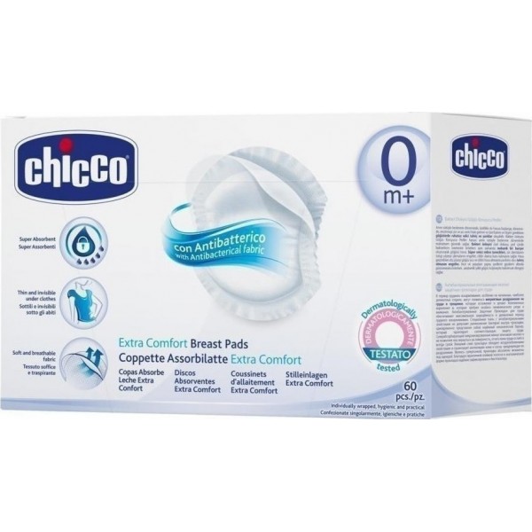 Chicco Επιθέματα Στήθους Αντιβακτηριακά Μιας Χρήσης 60 τμχ (J62-61773-00) Chicco Επιθέματα Στήθους Αντιβακτηριακά Μιας Χρήσης 60 τμχ (J62-61773-00)