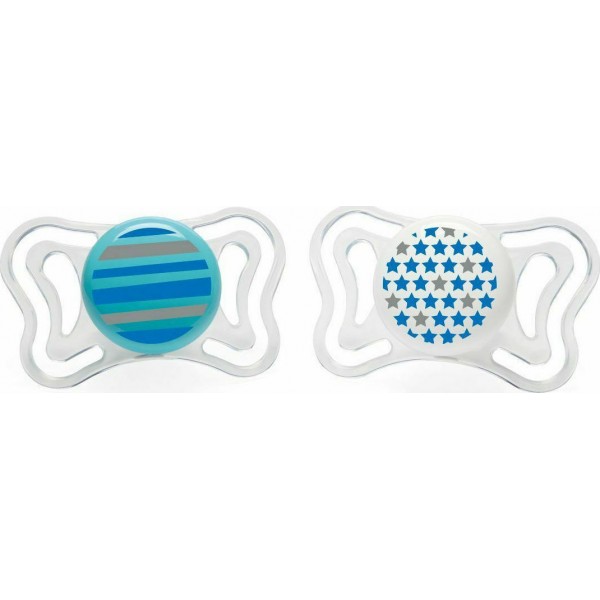 Chicco PhysioForma Light Σιλικόνης Blue/White Lines/Stars 6-16m 2τμχ (C20-71033-21) Chicco PhysioForma Light Σιλικόνης Blue/White Lines/Stars 6-16m 2τμχ (C20-71033-21)