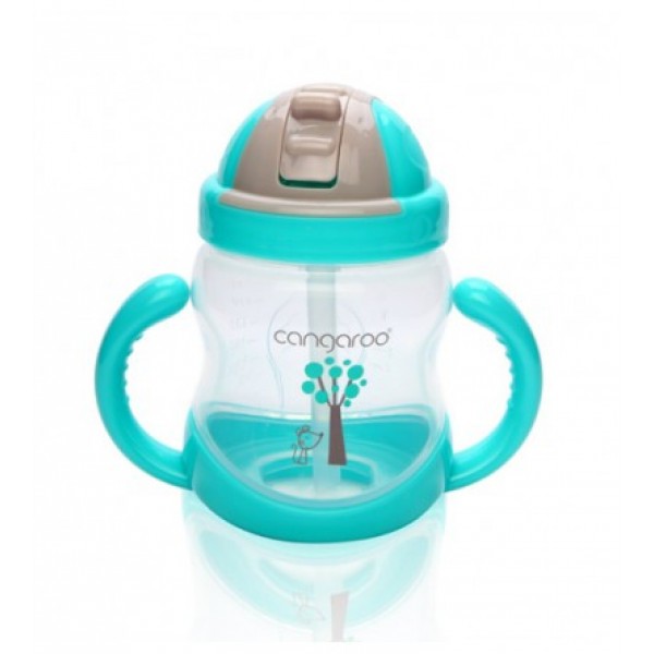 Εκπαιδευτικό κύπελλο με καλαμάκι 280ml blue Cangaroo  (103660) Εκπαιδευτικό κύπελλο με καλαμάκι 280ml blue Cangaroo  (103660)