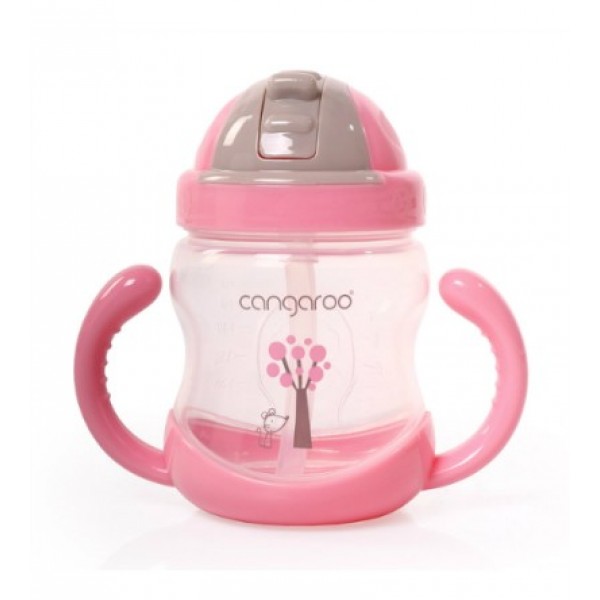 Εκπαιδευτικό κύπελλο με καλαμάκι 280ml Pink Cangaroo  (106618) Εκπαιδευτικό κύπελλο με καλαμάκι 280ml Pink Cangaroo  (106618)